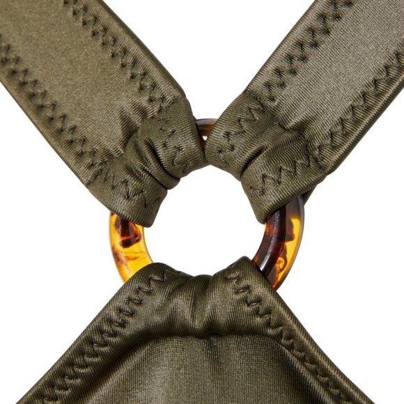 SOLID & STRIPED, THE SANDRA WITH RING SHINY OLIVE - Picture 5 of 6